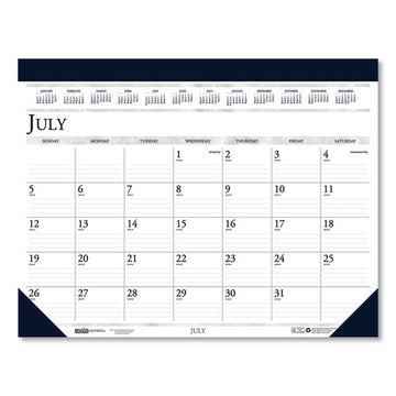 House of Doolittle™ Recycled Academic Desk Pad Calendar, 18.5 X 13, White-blue Sheets, Blue Binding-corners, 14-month (july To Aug): 2021 To 2022 freeshipping - TVN Wholesale